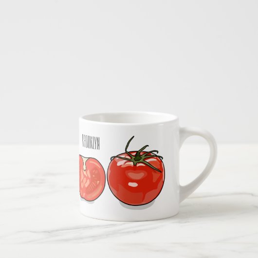 Tasse Expresso Illustration de dessin sur la tomate (Droite)