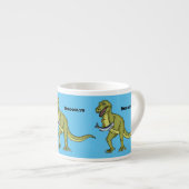 Tasse Expresso Illustration de dinosaure T rex drôle (Devant droit)