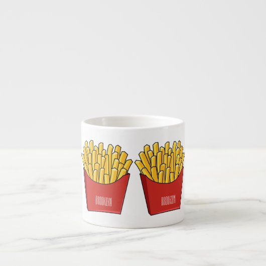 Tasse Expresso Illustration de frites (Devant)