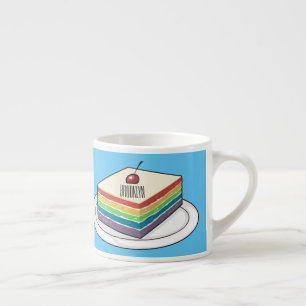 Tasse Expresso Illustration de gâteau arc-en-ciel