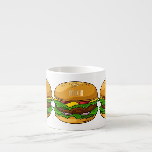 Tasse Expresso Illustration de Hamburger (Devant)