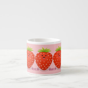 Tasse Expresso Illustration de la fraise Cute kawaii