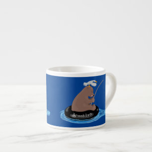 Tasse Expresso Illustration de la pêche de l'ourson mou