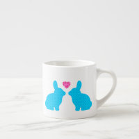 Illustration de lapin bleu et rose