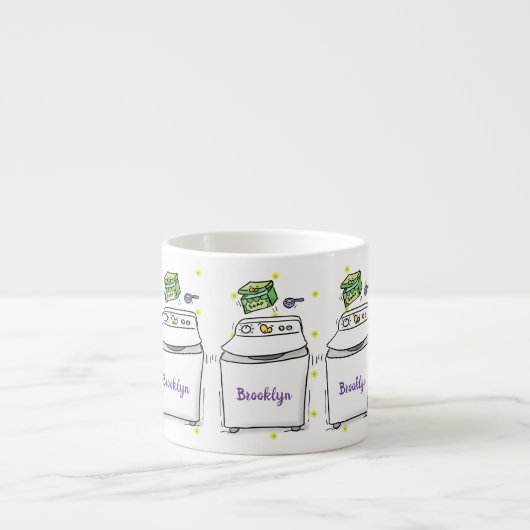 Tasse Expresso Illustration de lave-linge mignonne (Devant)
