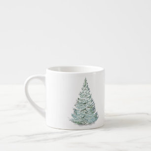 Tasse Expresso Illustration de l'épinette couverte de neige