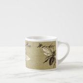 Tasse Expresso Illustration de l'insecte d'abeille vintage (Droite)