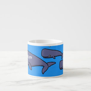 Tasse Expresso Illustration de mignonne migratrice de baleines à