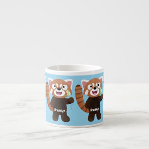 Tasse Expresso Illustration de panda rouge mignon