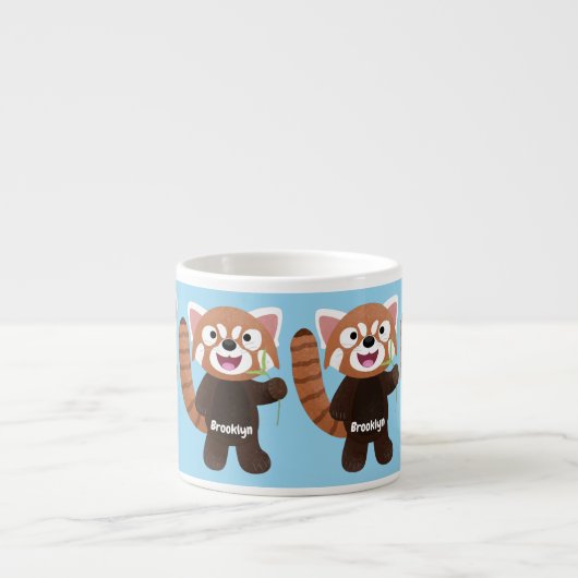 Tasse Expresso Illustration de panda rouge mignon (Devant)