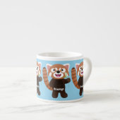 Tasse Expresso Illustration de panda rouge mignon (Devant droit)