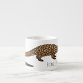 Tasse Expresso Illustration de pangolin à queue longue (Devant)