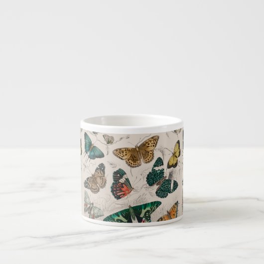 Tasse Expresso Illustration de papillon antique : 1820 Orfèvre (Devant)