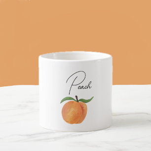 Tasse Expresso Illustration de pêche peinte mignonne