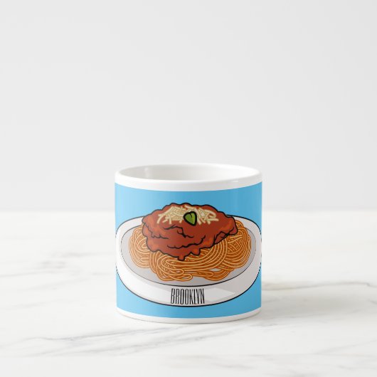 Tasse Expresso Illustration de Spaghetti (Devant)