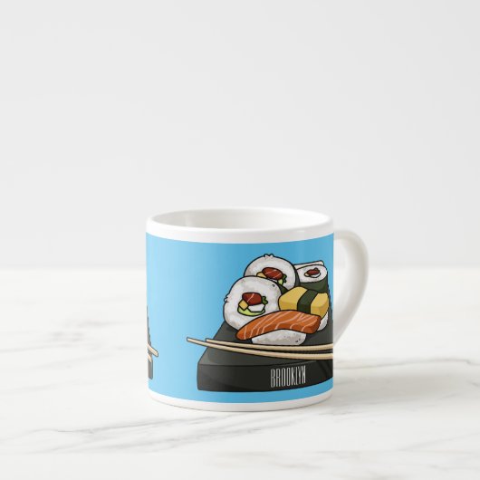 Tasse Expresso Illustration de sushi (Devant droit)