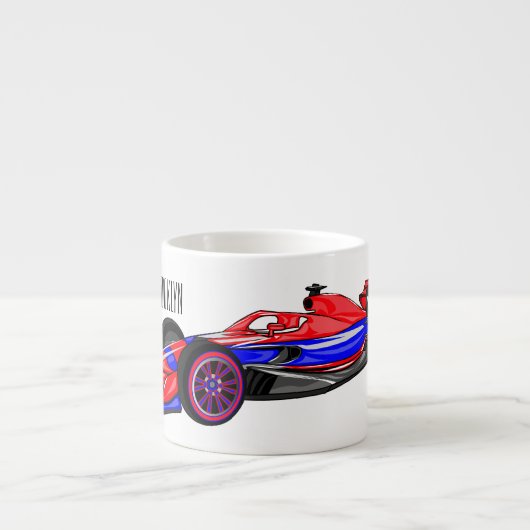 Tasse Expresso Illustration de voiture de course professionnelle (Devant)