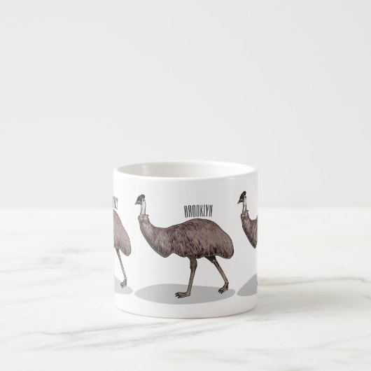Tasse Expresso Illustration d'Emu bird (Devant)