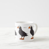 Tasse Expresso Illustration d'oiseau bouffon touffu (Devant droit)
