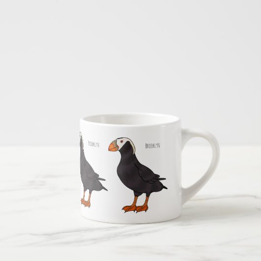 Tasse Expresso Illustration d'oiseau bouffon touffu (Droite)