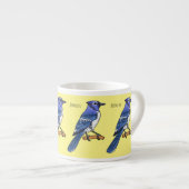 Tasse Expresso Illustration d'oiseau de jay bleu (Devant droit)