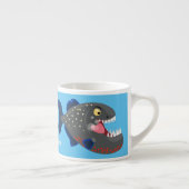 Tasse Expresso Illustration drôle de piranha affamée (Droite)