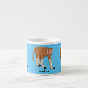 Tasse Expresso Illustration drôle de singe proboscis