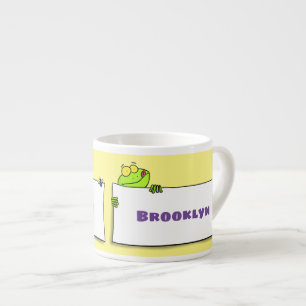 Tasse Expresso Illustration du panneau de grenouille verte mignon