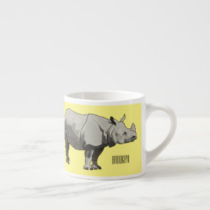 Tasse Expresso Illustration du rhinocéros de Javan