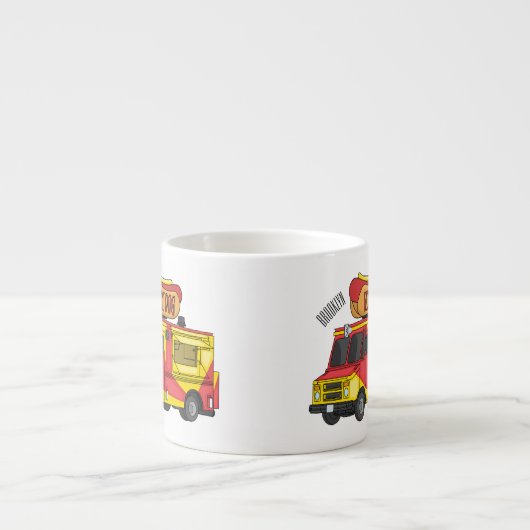 Tasse Expresso Illustration d'un camion de nourriture pour chien (Devant)