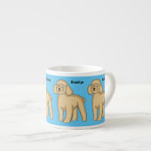Tasse Expresso Illustration d'un caniche brun joyeux (Devant droit)