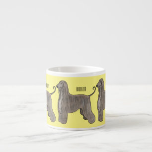 Tasse Expresso Illustration d'un chien hound afghan