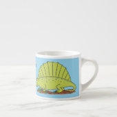 Tasse Expresso Illustration d'un dimétrodon vert mignon (Droite)