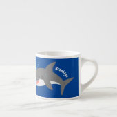 Tasse Expresso Illustration joyeuse du grand requin blanc (Droite)