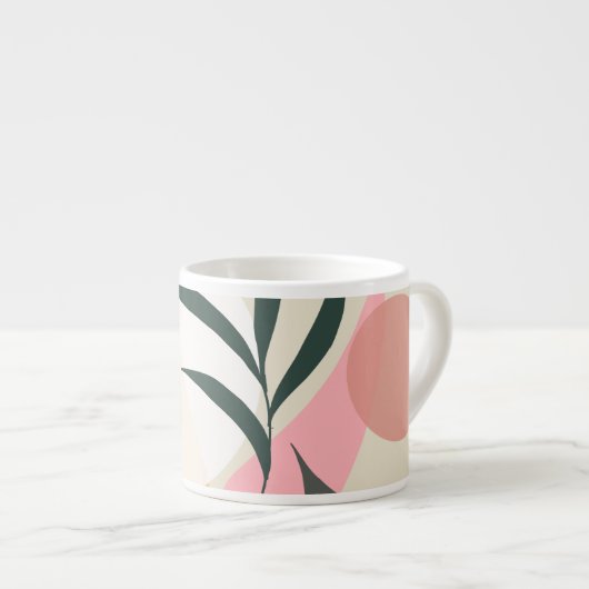 Tasse Expresso Illustration Plante Abstraite Formes de verdure ro (Devant droit)
