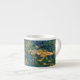 Tasse Expresso Illustration stylisée par IA de poisson Koï orange