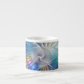 Tasse Expresso Imaginaire Floral, Fleur Fractale Abstraite coloré (Devant)