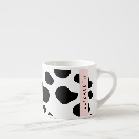 Tasse Expresso Impression De Vache, Spots De Vache, Noir Et Blanc (Droite)