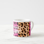 Tasse Expresso Impression léopard or rose (Devant droit)