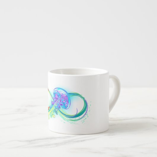 Tasse Expresso Infinity avec Rainbow Jellyfish (Devant droit)