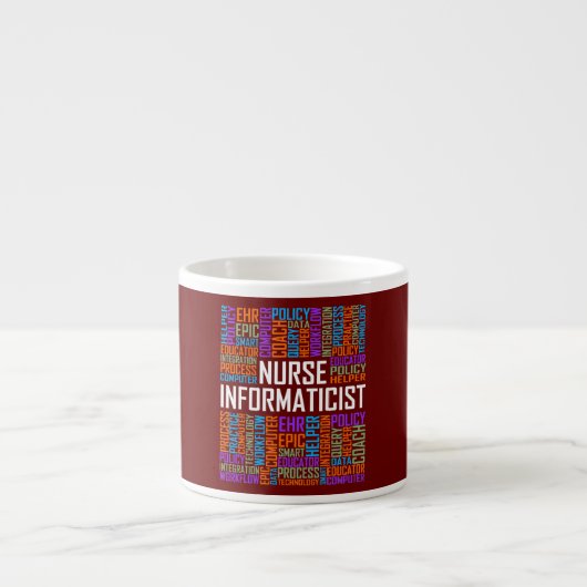 Tasse Expresso Infirmière Informaticiste Mots Infirmière Informat (Devant)