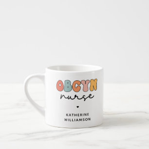 Tasse Expresso Infirmière Rétro Personnalisée en Gynéco-Obstétriq