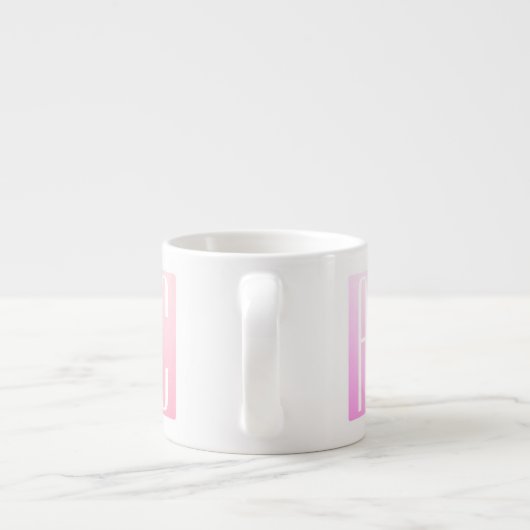 Tasse Expresso Initiales de couple | Gradation rose subtile (Dos)
