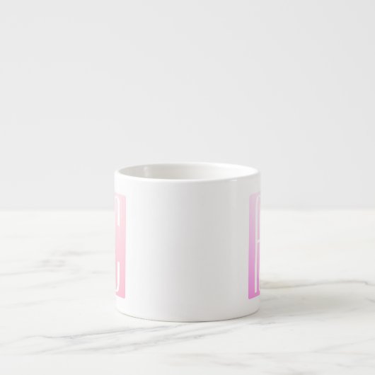 Tasse Expresso Initiales de couple | Gradation rose subtile (Devant)