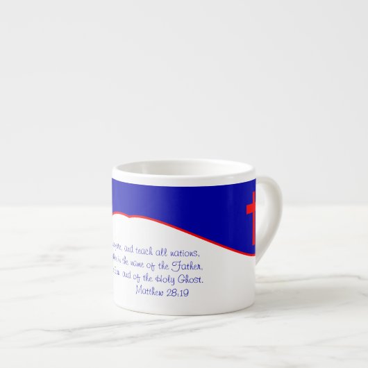 Tasse Expresso Inspiré du drapeau chrétien (Devant droit)