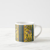 Tasse Expresso Iris Fleur Art Nouveau Vitrail Bleu Or (Droite)
