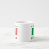 Tasse Expresso Italia e Bandiera Italiana Personnalisation verte (Devant)