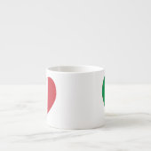 Tasse Expresso Italie Drapeau Coeur Bordure rouge (Devant)