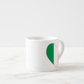 Tasse Expresso Italie Drapeau Coeur Bordure rouge (Devant droit)