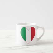 Tasse Expresso Italie Drapeau Coeur Bordure rouge (Droite)